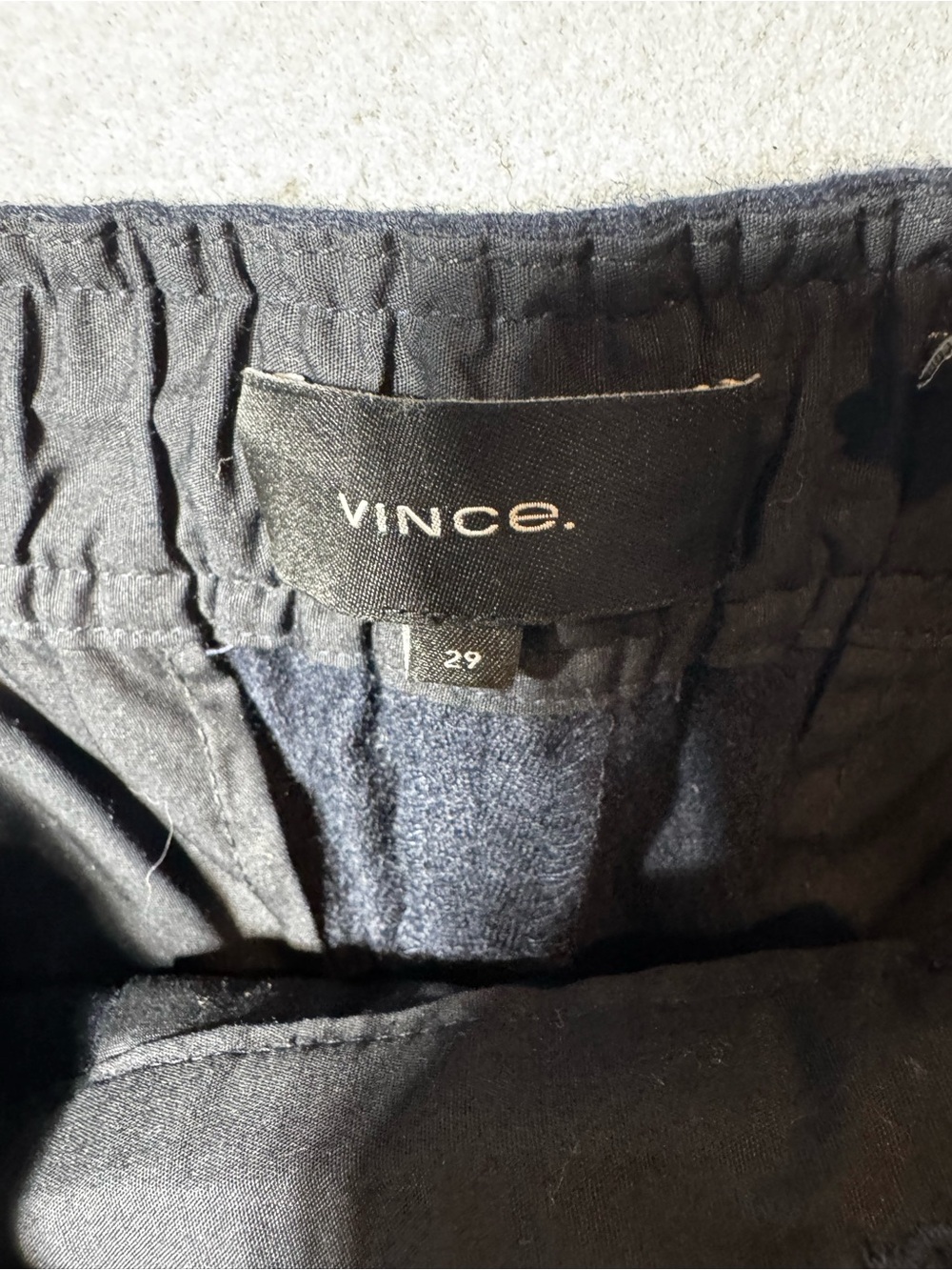 Women’s Vince 100% Wool Drawstring Pintuck Jogger Navy Size 29 - Picture 5 of 9